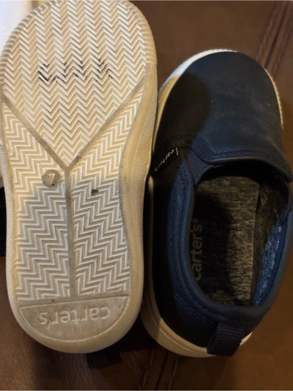 Carter's Navy Slip-On Toddler Sneakers with White Soles